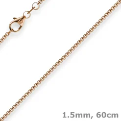 1,5mm Venezianerkette 585 Gold Rotgold Kette Collier Halskette rund 60cm