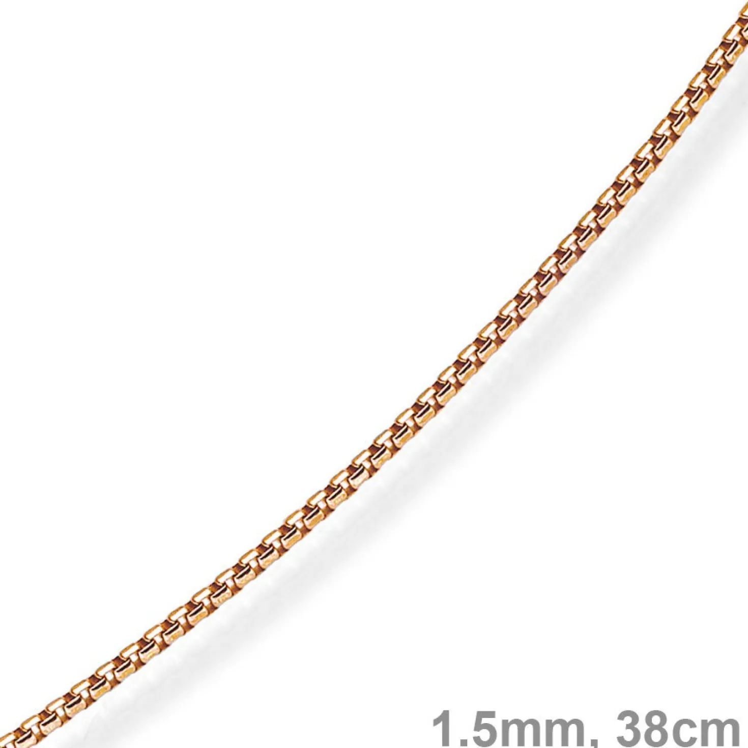 1,5mm Venezianerkette 585 Gold Rotgold Kette Collier Halskette rund 38cm