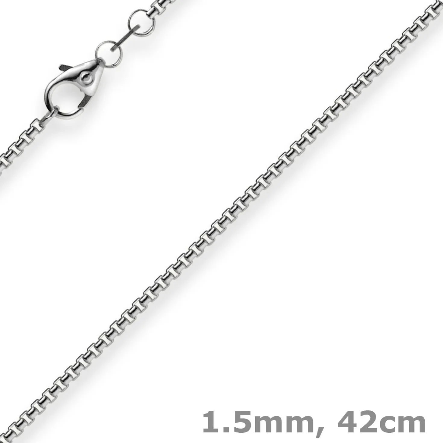 1,5mm Venezianerkette 585 Gold Weißgold Kette Collier Halskette rund 42cm