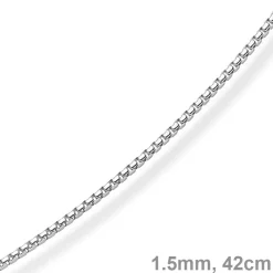 1,5mm Venezianerkette 585 Gold Weißgold Kette Collier Halskette rund 42cm