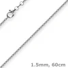 1,5mm Venezianerkette 585 Gold Weißgold Kette Collier Halskette rund 60cm