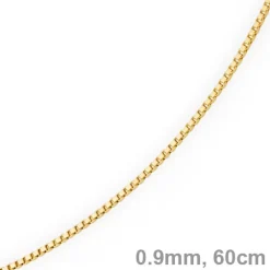 0,9mm Venezianerkette Kette Collier aus 585 Gold Gelbgold, 60cm, Damen
