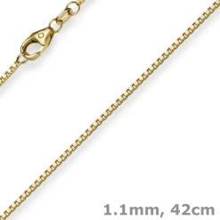 1,1mm Venezianerkette Kette Collier aus 585 Gold Gelbgold, 42cm, Damen