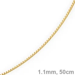 1,1mm Venezianerkette Kette Collier aus 585 Gold Gelbgold, 50cm, Unisex