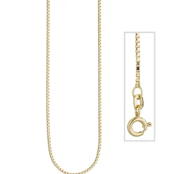 1,3mm Venezianerkette Kette Collier Halskette aus 925 Silber vergoldet 45cm