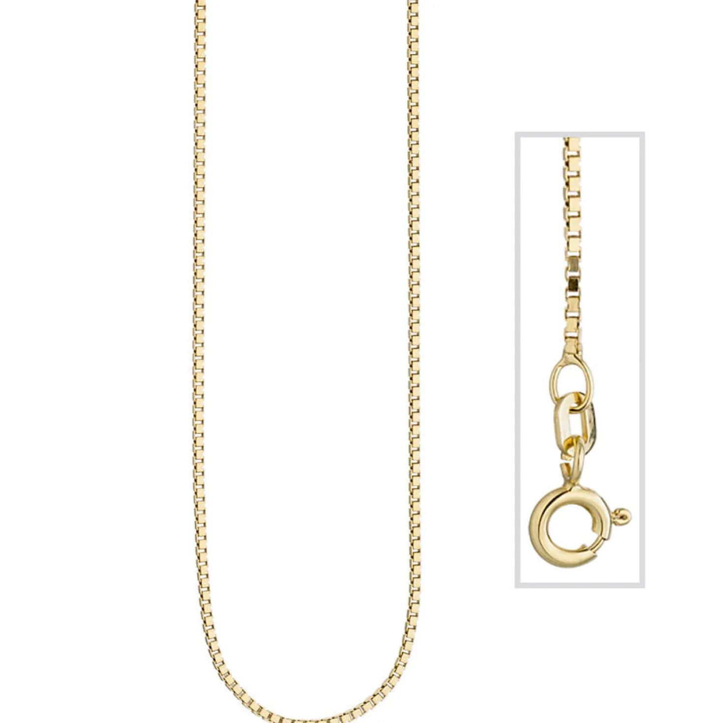 1,3mm Venezianerkette Kette Collier Halskette aus 925 Silber vergoldet 50cm
