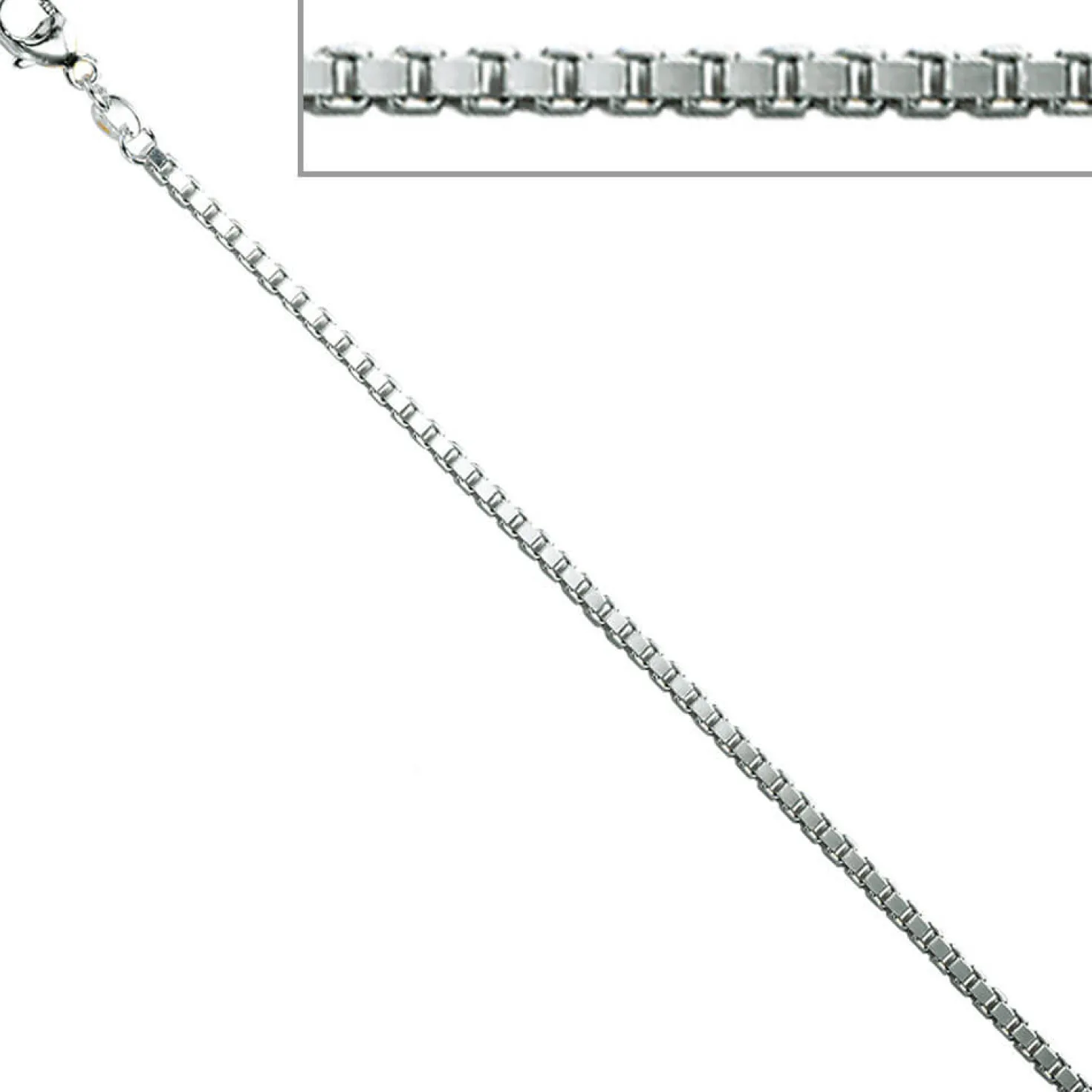 1,8mm Venezianerkette Kette Collier, 925 Silber, Silberkette, 50 cm