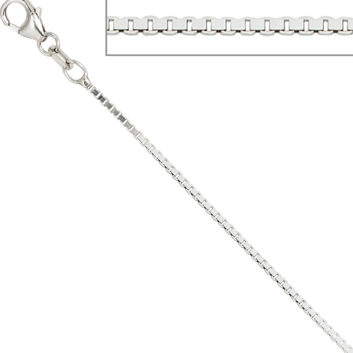 1,2mm Venezianerkette Kette Collier, 925 Silber, Silberkette, 38 cm