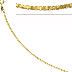 1,5mm Venezianerkette Kette, 585 Gold Gelbgold, Goldkette, 42 cm