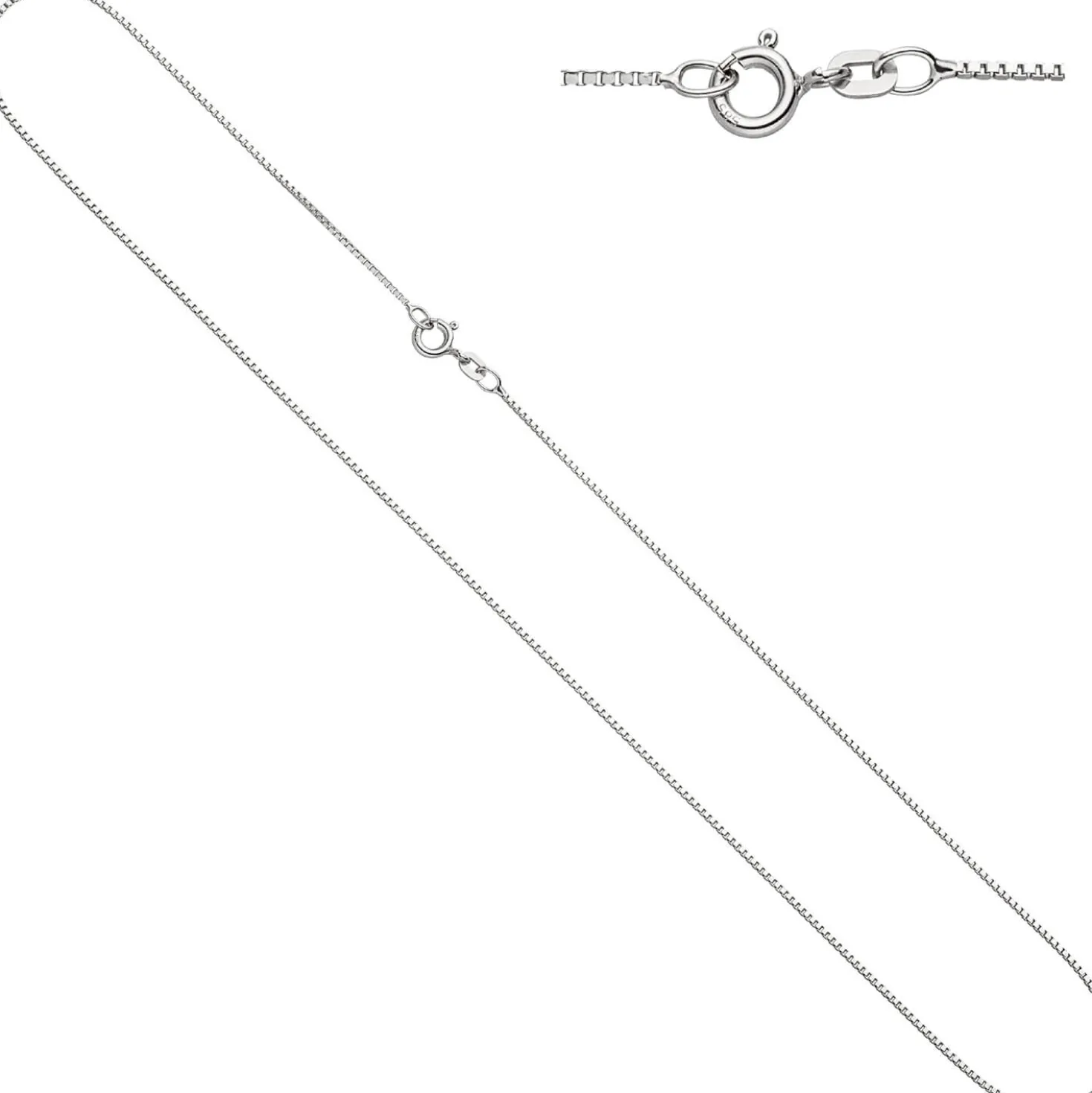 0,9mm Venezianerkette Kette Halskette Collier 585 Gold Weißgold 50cm