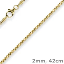 2mm Venezianerkette rund 585 Gold Gelbgold Kette Collier Halskette 42cm