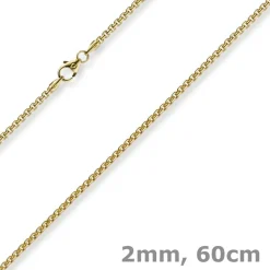 2mm Venezianerkette rund 750 Gold Gelbgold Kette Collier Halskette 60cm Damen