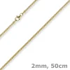 2mm Venezianerkette rund 750 Gold Gelbgold Kette Collier Halskette 50cm Damen