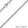 2mm Venezianerkette rund 585 Gold Weißgold Kette Collier Halskette 40cm Damen