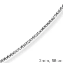 2mm Venezianerkette rund 585 Gold Weißgold Kette Collier Halskette 55cm
