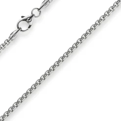 2mm Venezianerkette rund 585 Gold Weißgold Kette Collier Halskette 38cm Damen