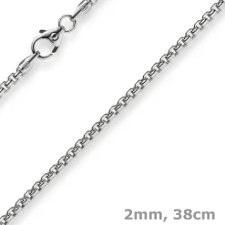 2mm Venezianerkette rund 585 Gold Weißgold Kette Collier Halskette 38cm Damen