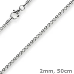 2mm Venezianerkette rund 585 Gold Weißgold Kette Collier Halskette 50cm