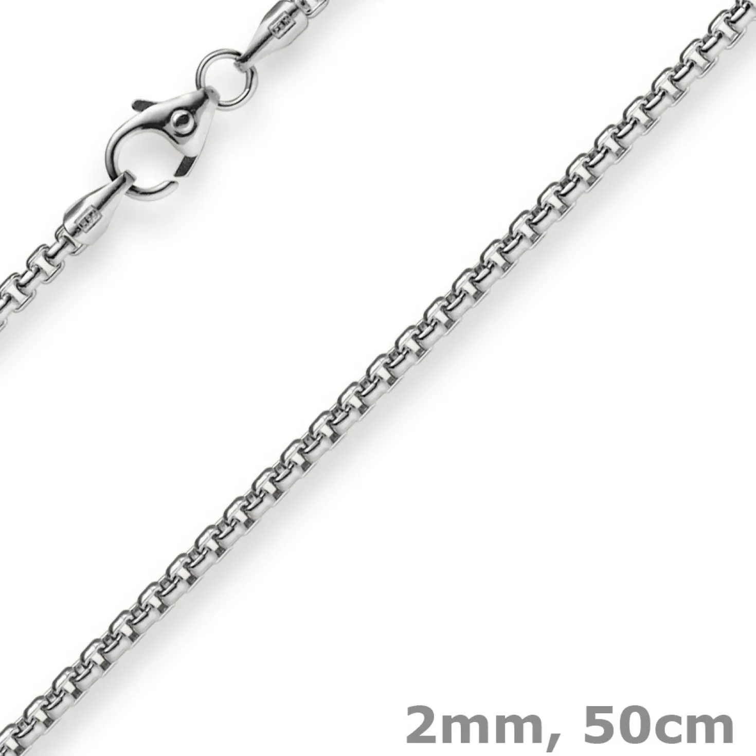 2mm Venezianerkette rund 585 Gold Weißgold Kette Collier Halskette 50cm