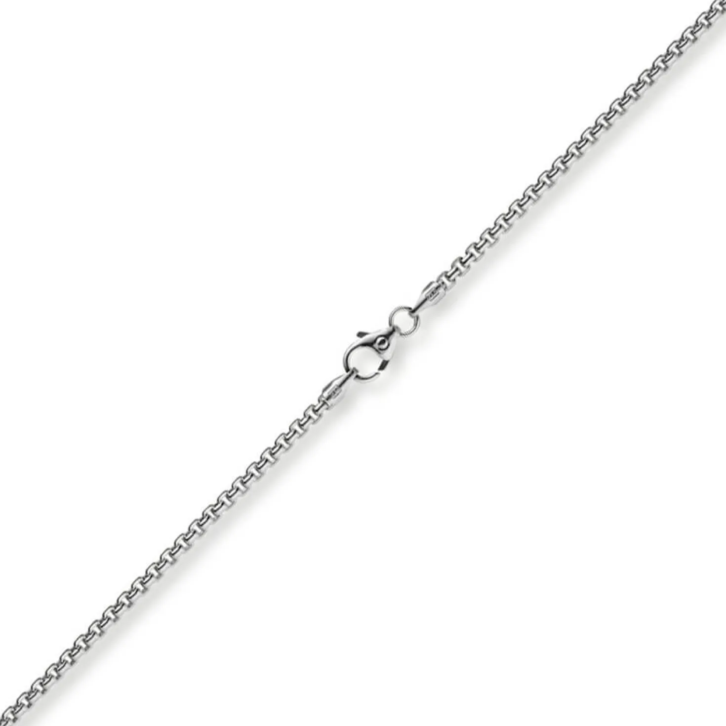 2mm Venezianerkette rund 750 Gold Weißgold Kette Collier Halskette 50cm Damen
