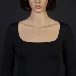 2mm Venezianerkette rund 750 Gold Weißgold Kette Collier Halskette 50cm Damen