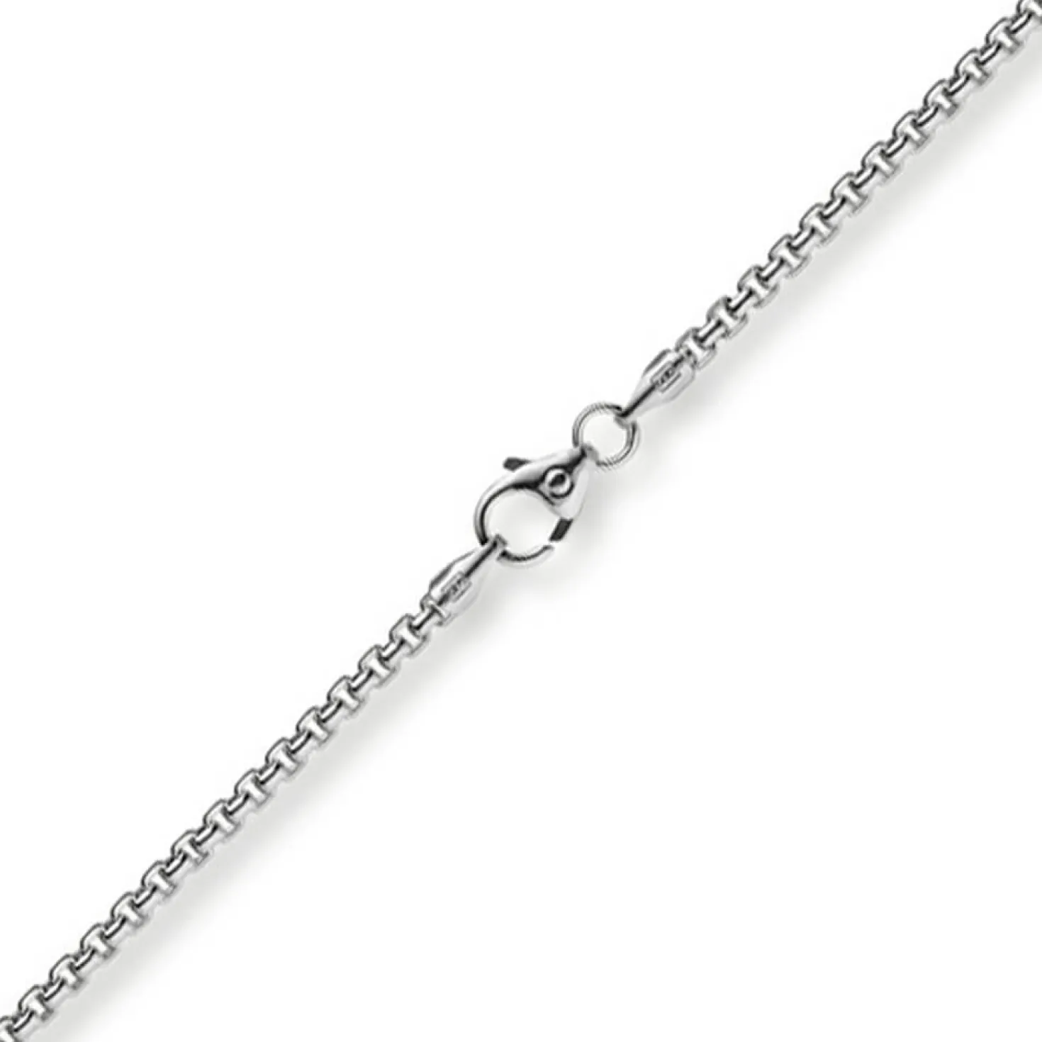 2mm Venezianerkette rund 750 Gold Weißgold Kette Collier Halskette 50cm Damen
