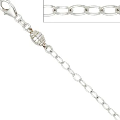 2,9mm Verlängerungskette aus 925 Silber mit Karabiner & Magnet-Verschluss 7,5cm