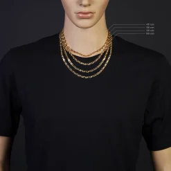 4,5mm Viktoriakette Kette Collier aus 585 Gold Gelbgold, 55cm, Herren