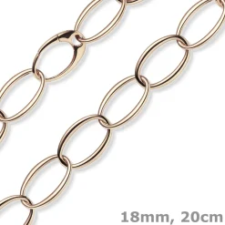 18mm Weit-Anker-Armband Armkette Armschmuck aus 585 Gold Rotgold oval 20cm