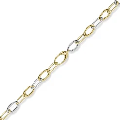 8mm Weit-Anker-Armband Phantasie Armschmuck 585 Gold Gelbgold & Weißgold 21cm