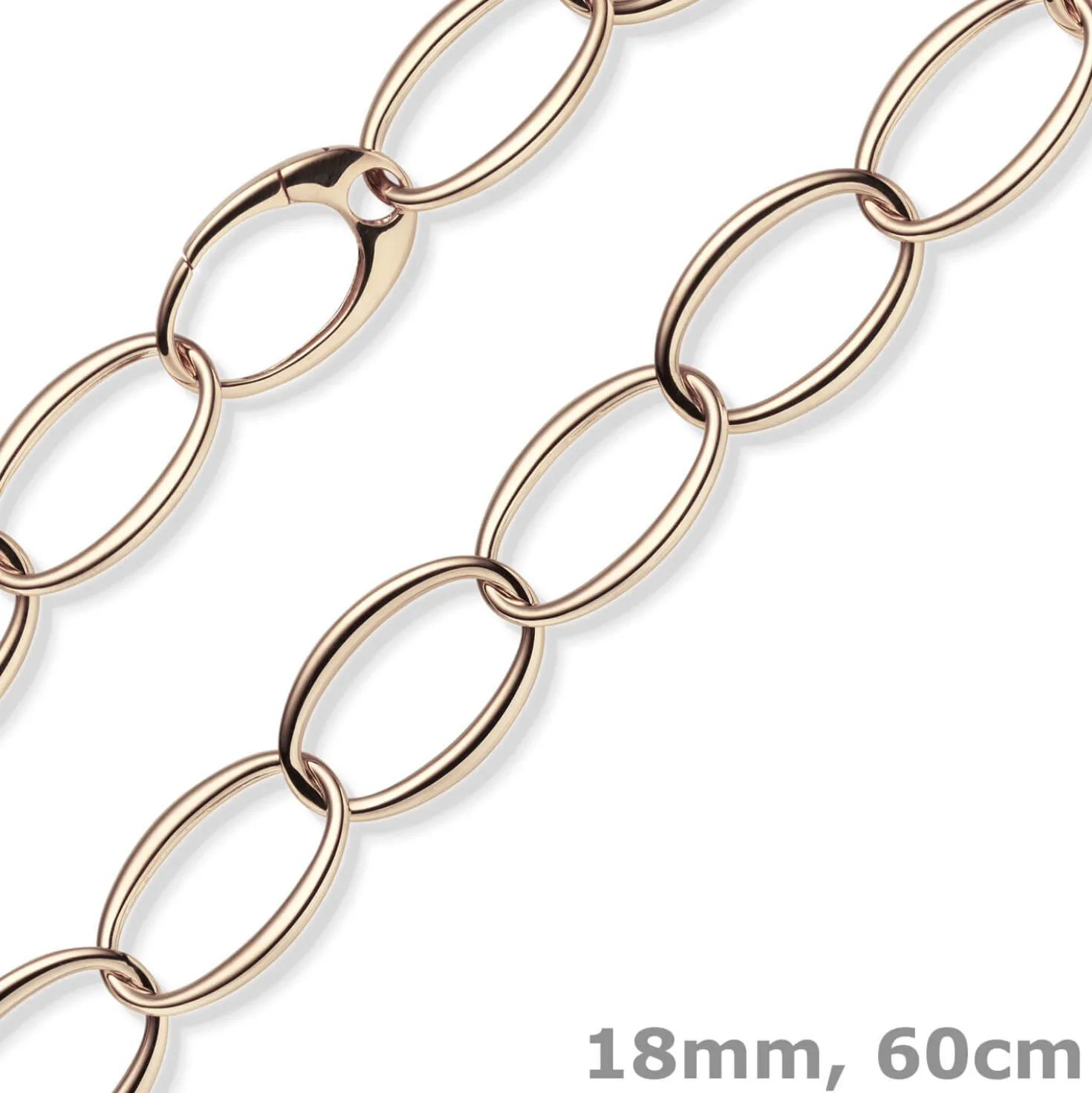 18mm Weit-Anker-Kette Phantasiekette Halsschmuck aus 585 Gold Rotgold oval 60cm