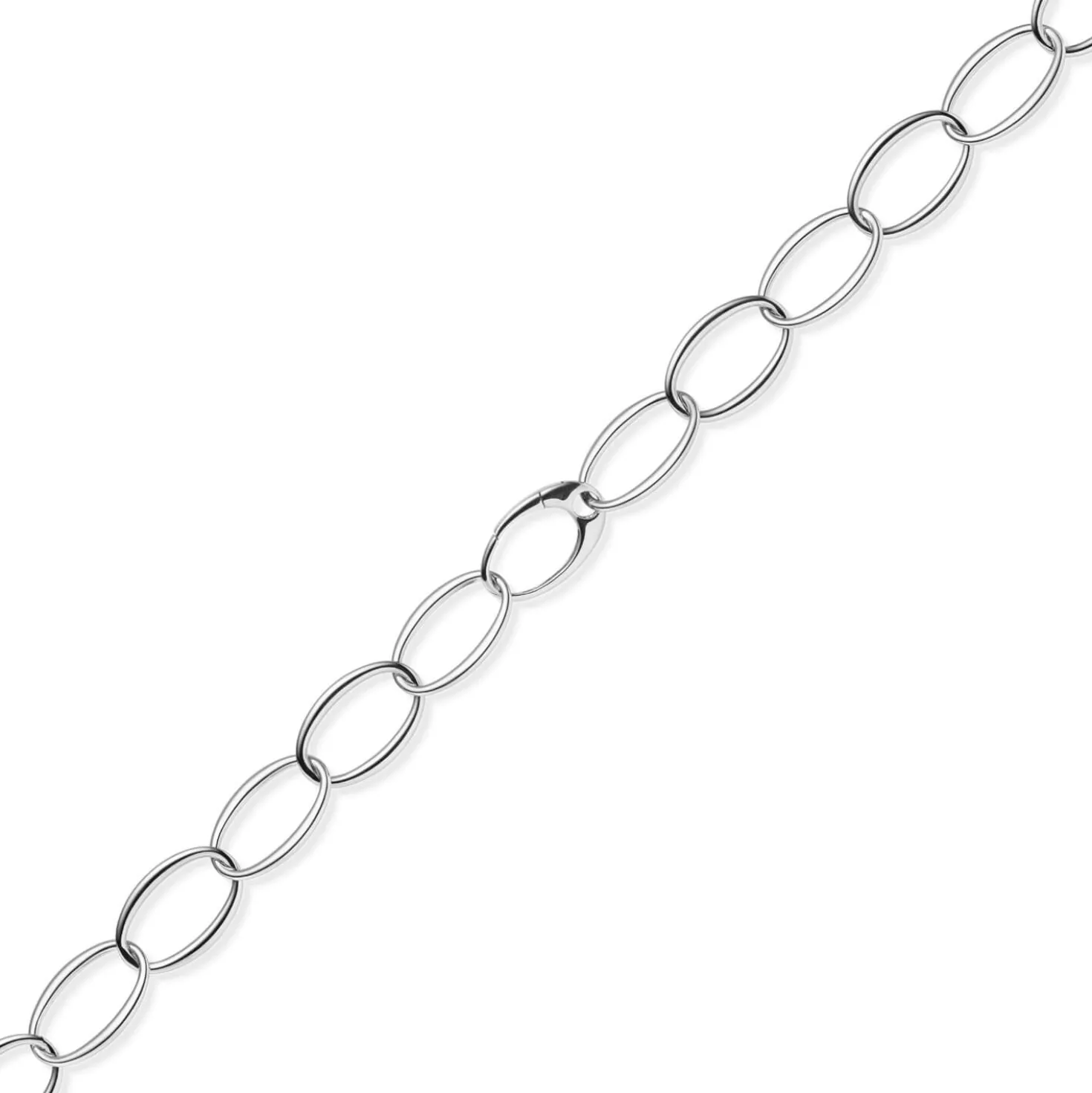 18mm Weit-Anker-Kette Phantasiekette Halsschmuck aus 585 Gold Weißgold oval 50cm