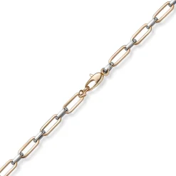 4,5mm Weit-Anker-Vierkant-Armband Armschmuck 585 Gold Weißgold & Rotgold 21cm
