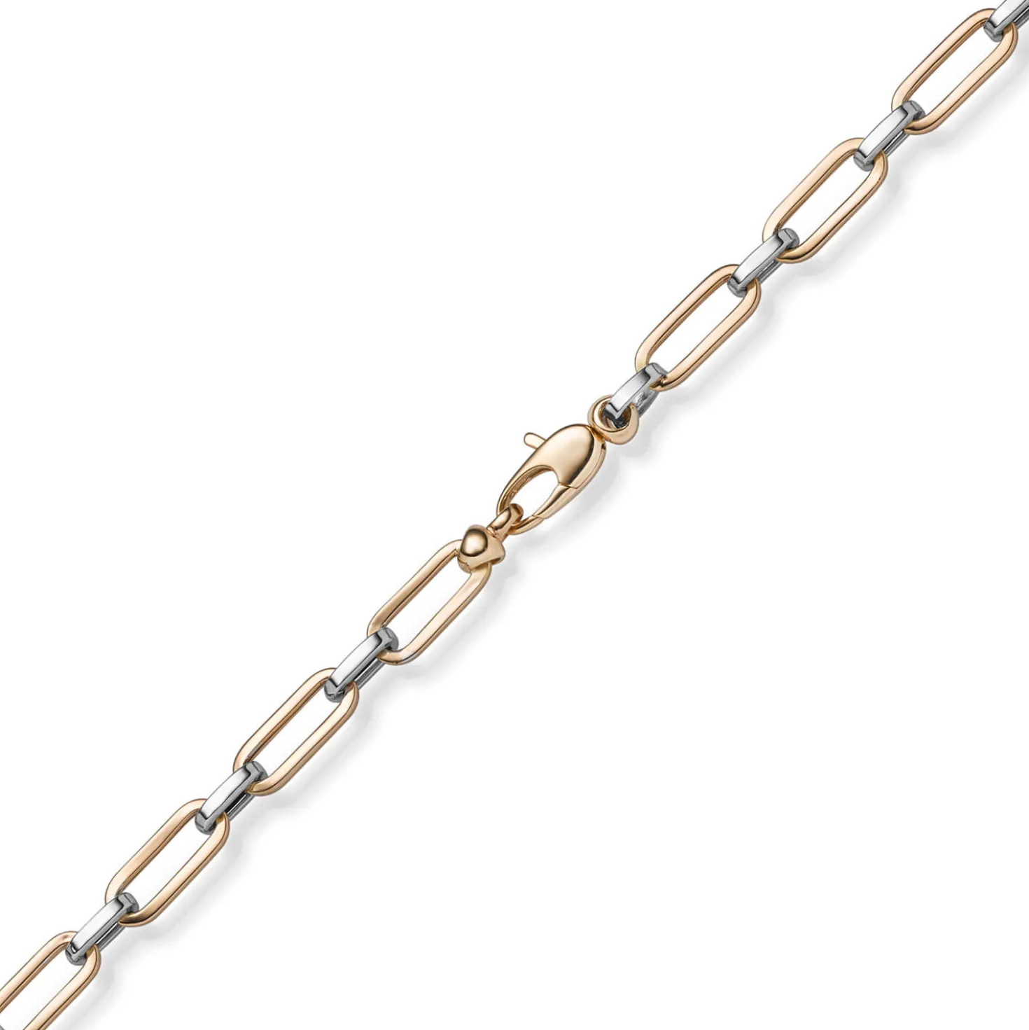 4,5mm Weit-Anker-Vierkant-Armband Armschmuck 585 Gold Weißgold & Rotgold 21cm