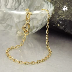 2mm Weitpanzer-Armband Armkette Armschmuck aus 375 Gold Gelbgold glänzend 19cm