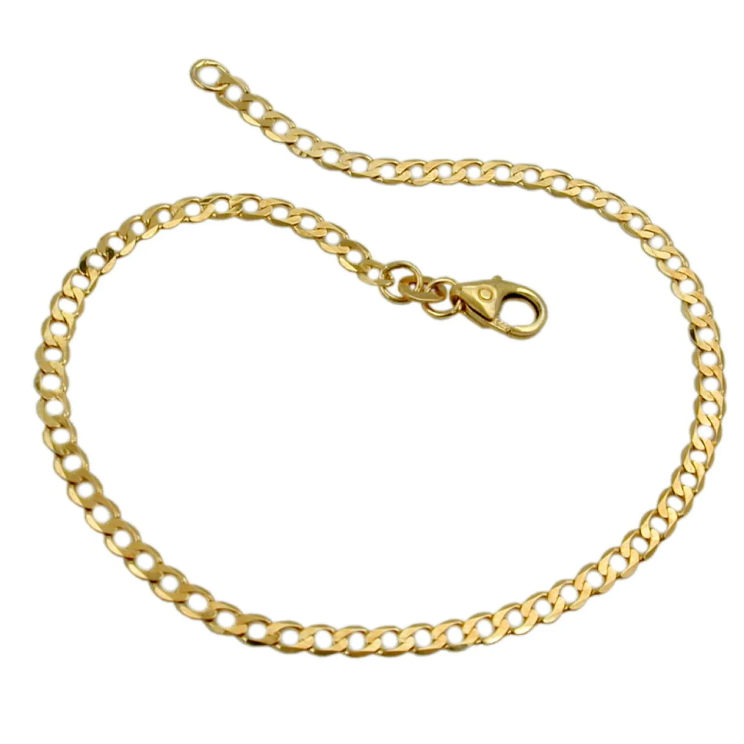 2,6mm Weitpanzer Armband Armkette 585 Gold Gelbgold 19cm Armschmuck
