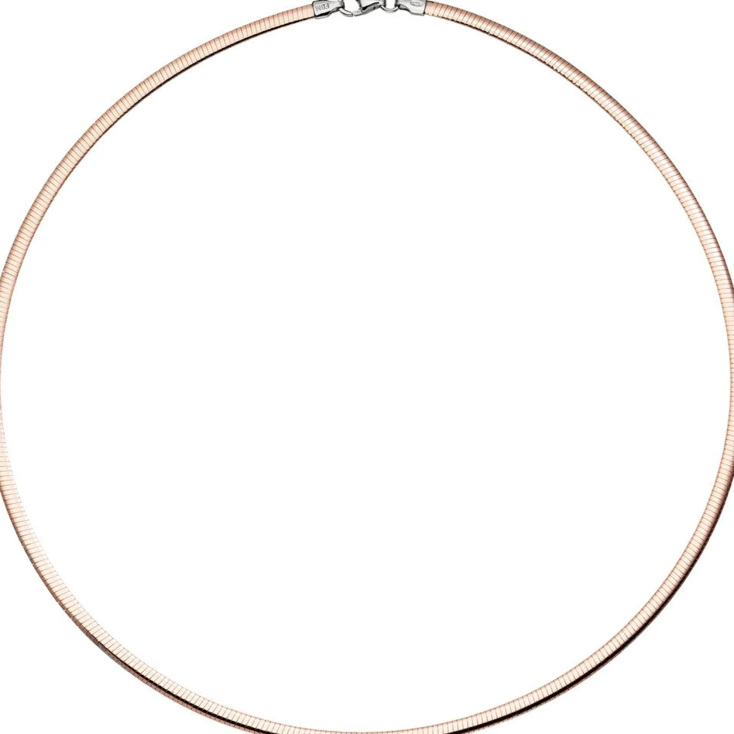 3mm Wende-Omegareif Halsreif Collier aus 925 Silber mit Muster rotvergoldet 45cm