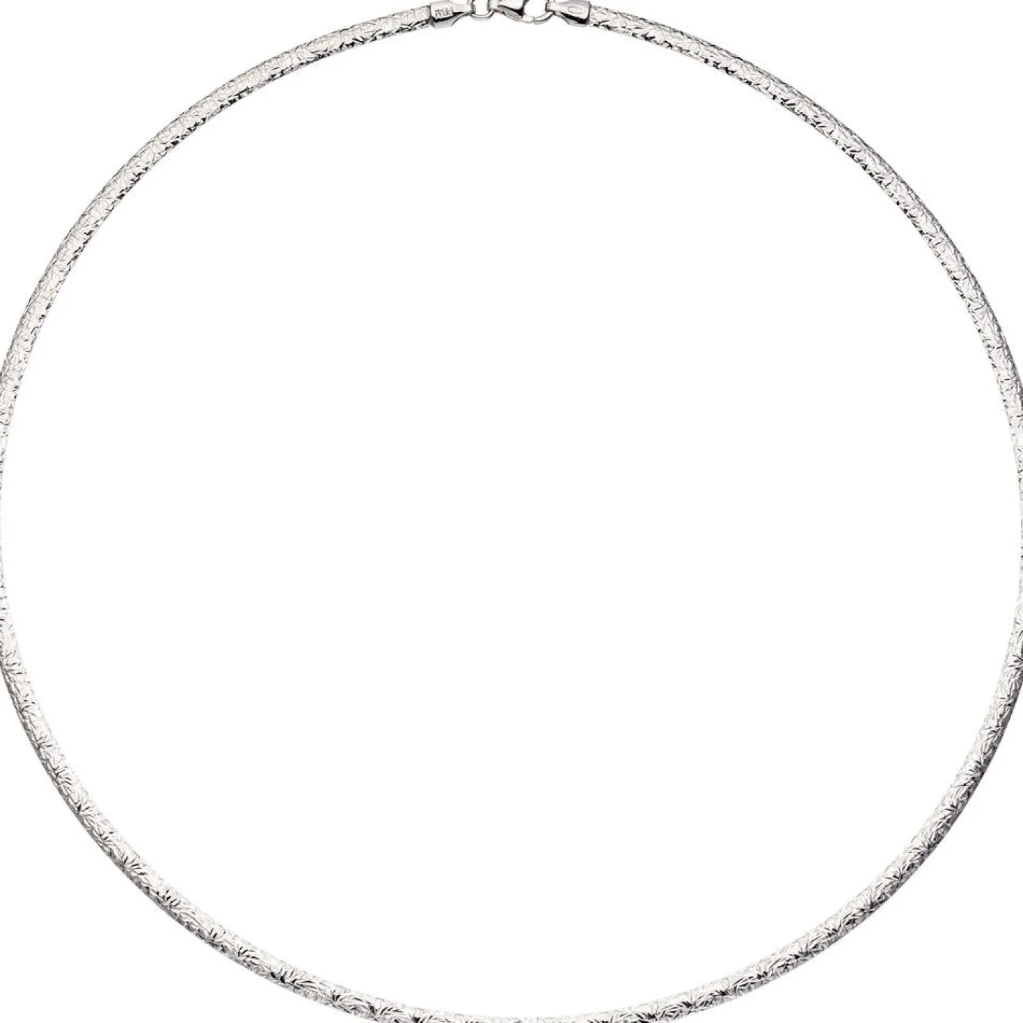 3mm Wende-Omegareif Halsreif Collier aus 925 Silber mit Muster rotvergoldet 45cm