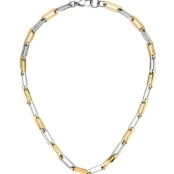 7mm Y-Kette Collier Anker weit vierkant Kette aus Edelstahl bicolor 47cm