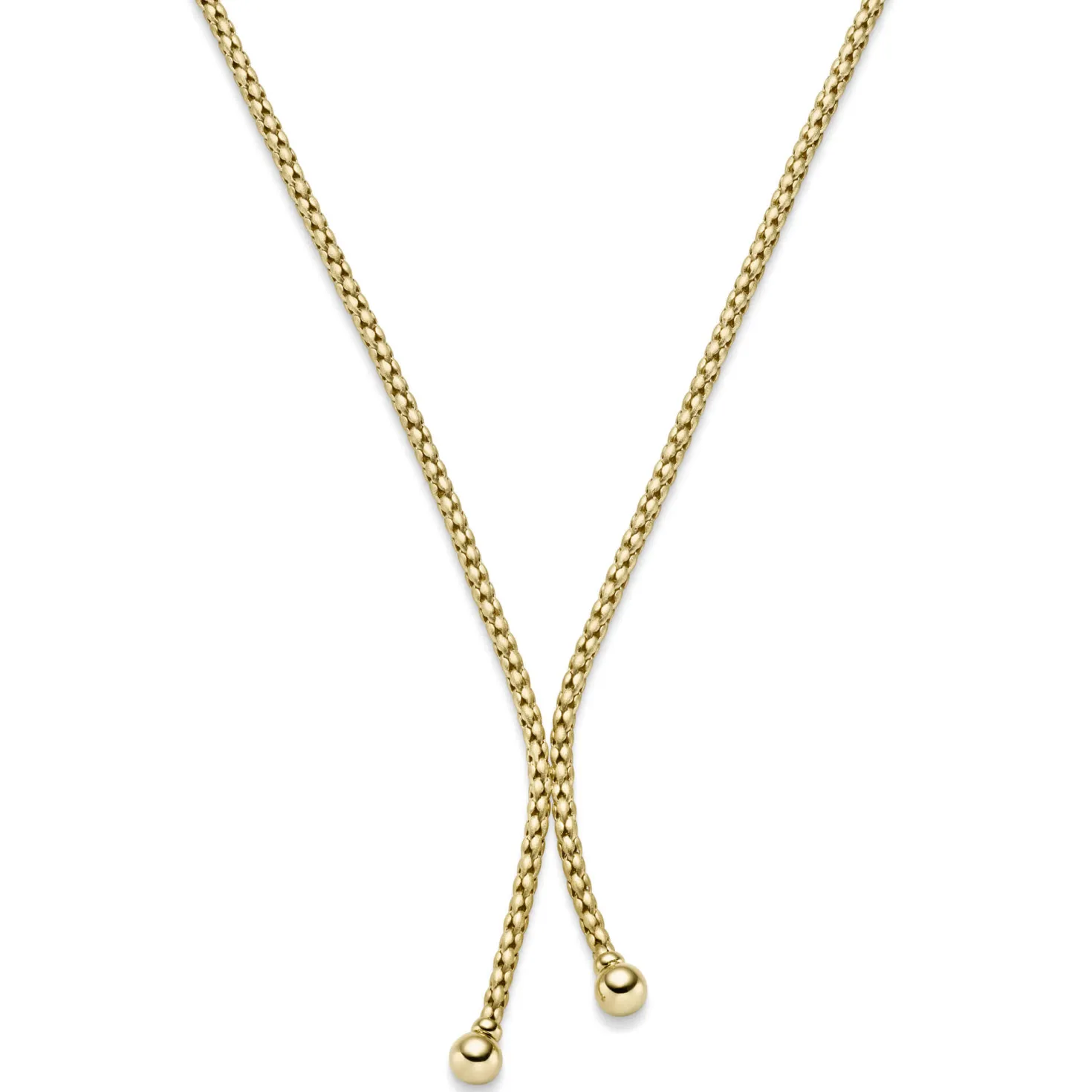3,5mm Y-Kette Fantasie-Kette Collier aus 585 Gold Gelbgold mattiert 45cm