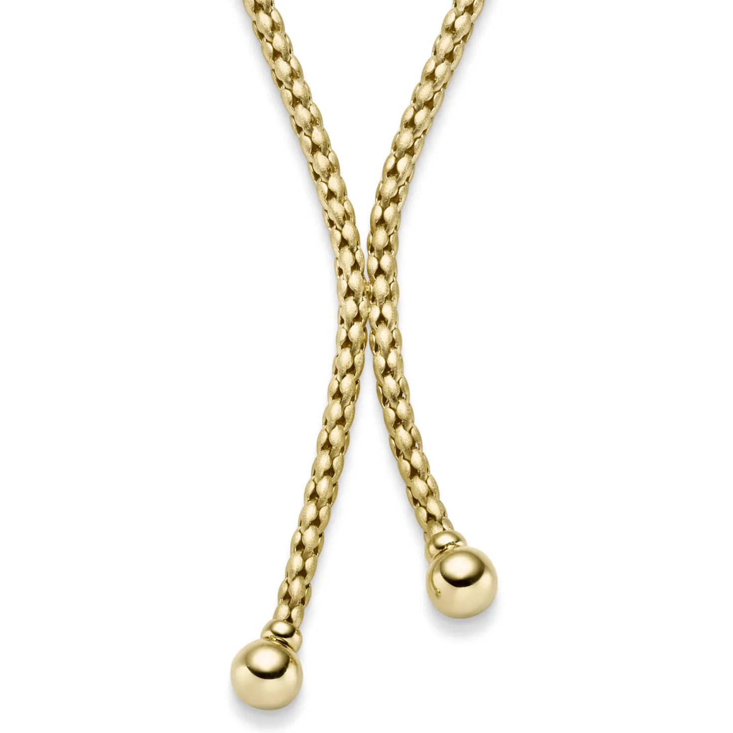 3,5mm Y-Kette Fantasie-Kette Collier aus 585 Gold Gelbgold mattiert 45cm