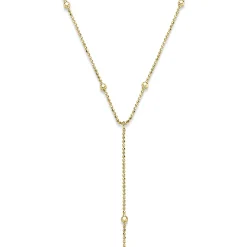 0,9mm Y-Kette Kugelkette diamantiert Collier aus 585 Gold Gelbgold 42cm