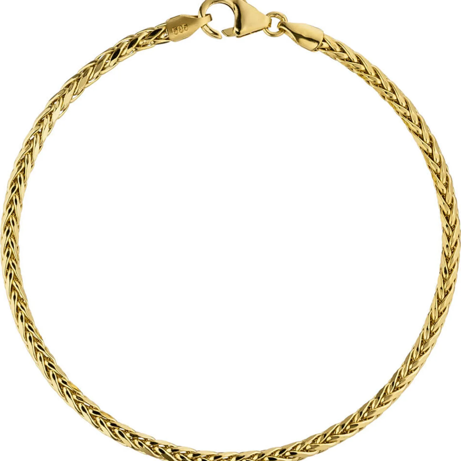 2,6mm Zopfarmband Armkette Armschmuck aus 585 Gold Gelbgold 19cm