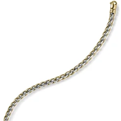 5,5mm Zopf-Armband Armschmuck Armkette 585 Gold Gelbgold & Weißgold bicolor 21cm
