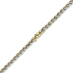 5,5mm Zopf-Armband Armschmuck Armkette 585 Gold Gelbgold & Weißgold bicolor 21cm