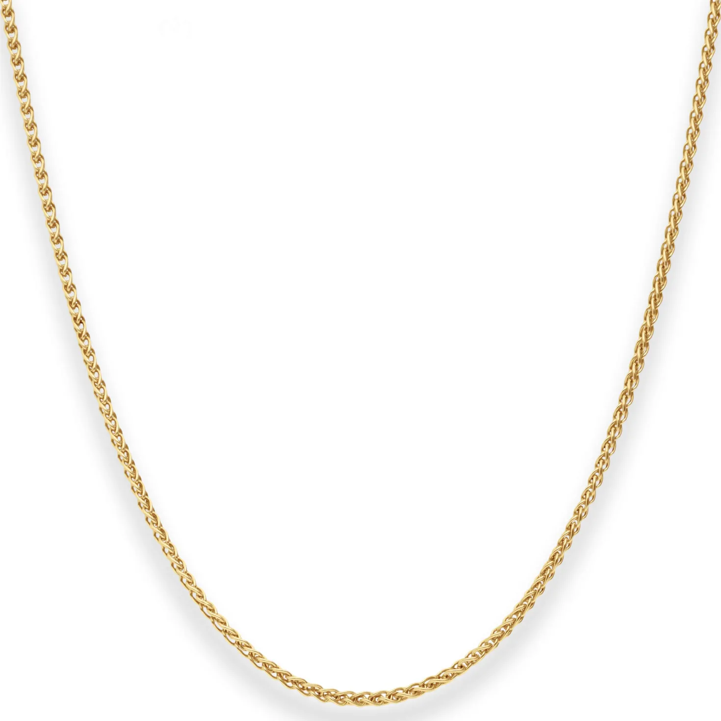 1,7mm Zopfkette Collier Halskette aus 585 Gold Gelbgold 50cm mit Zwischenöse
