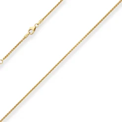 1,7mm Zopfkette Collier Halskette aus 585 Gold Gelbgold 50cm mit Zwischenöse