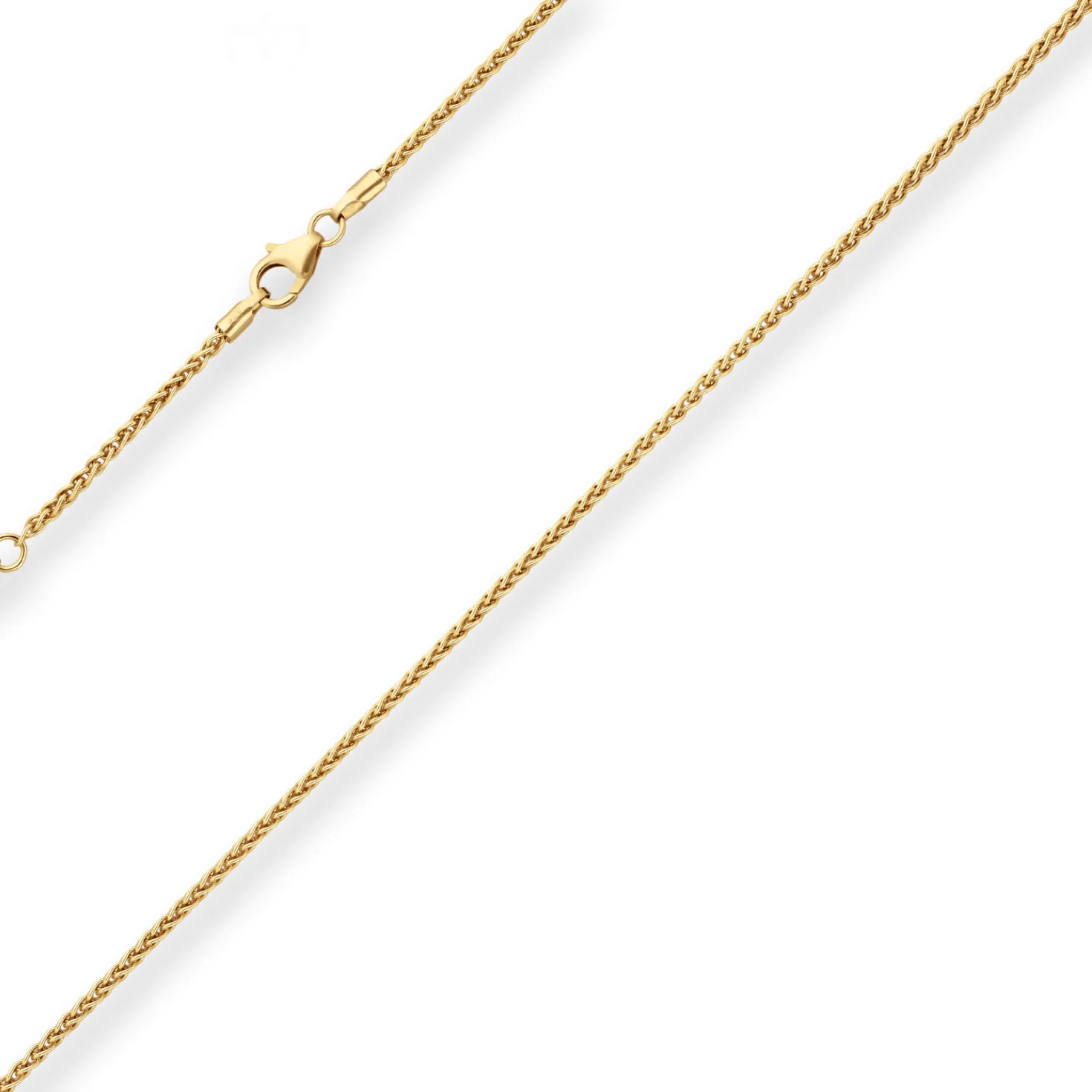 1,7mm Zopfkette Collier Halskette aus 585 Gold Gelbgold 50cm mit Zwischenöse