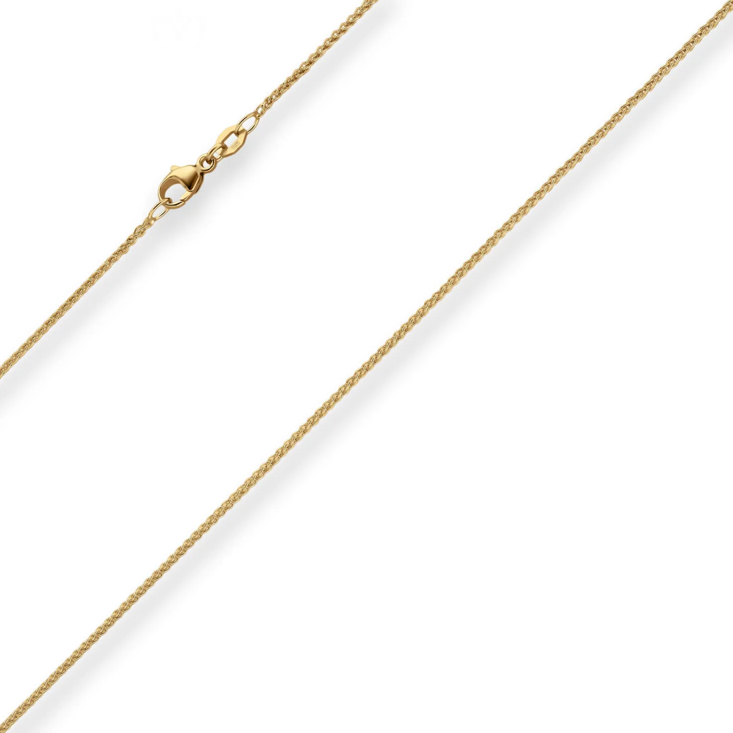 1,3mm Zopfkette Goldkette Collier Halskette aus 750 Gold Gelbgold 40cm