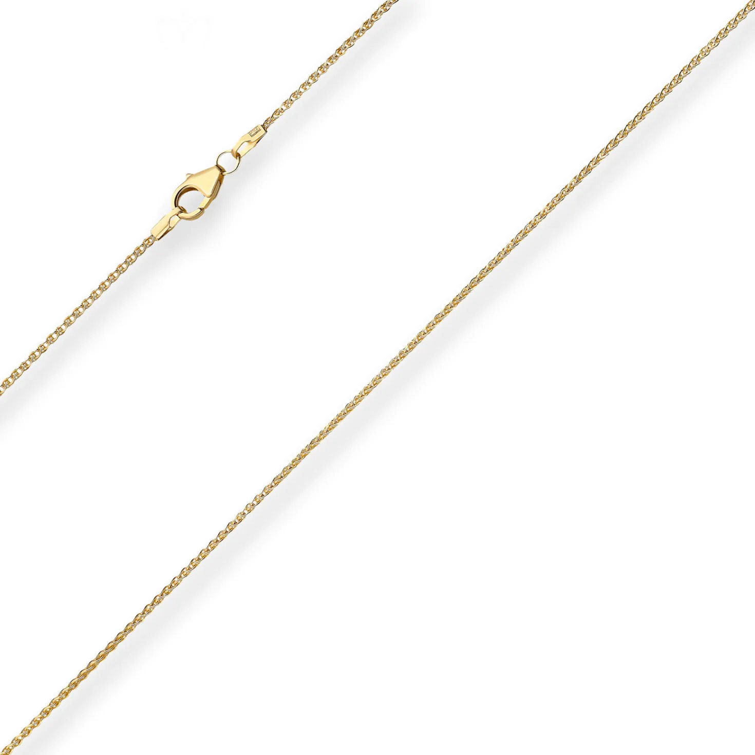 1,3mm Zopfkette Goldkette Collier Halskette aus 585 Gold Gelbgold 45cm